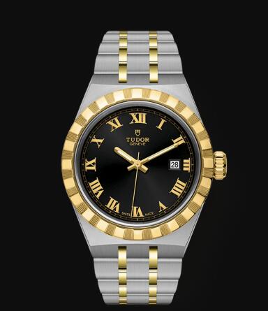 New Tudor Royal Watch Cheap Price 28 mm steel case Yellow gold bezel Replica watch m28303-0003