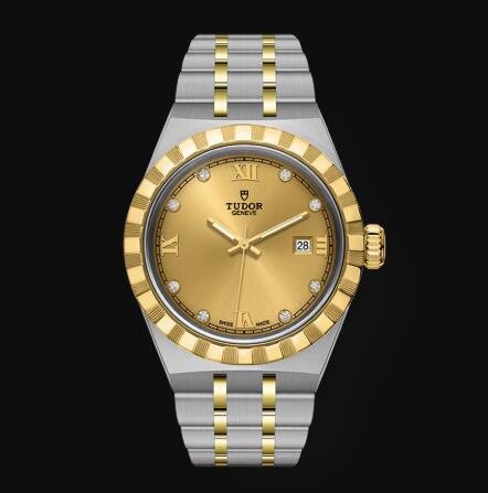 New Tudor Royal Watch Cheap Price 28 mm steel case Diamond-set dial Replica watch m28303-0006