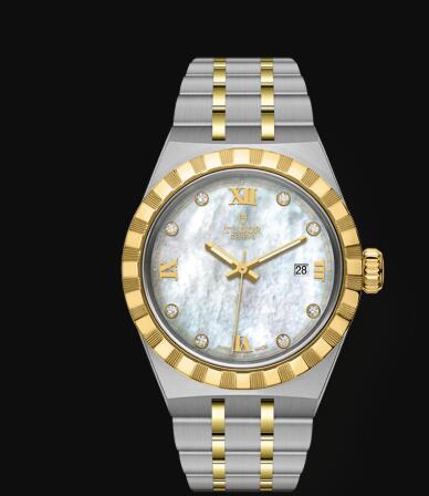 New Tudor Royal Watch Cheap Price 28 mm steel case Diamond-set dial Replica watch m28303-0007