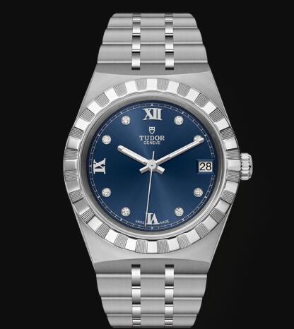 New Tudor Royal Watch Cheap Price 34 mm steel case Diamond-set dial Replica watch m28400-0007