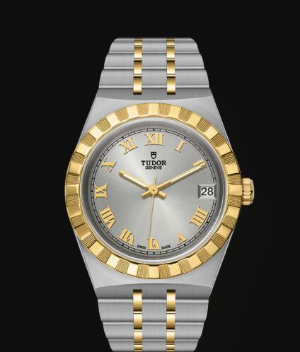 New Tudor Royal Watch Cheap Price 34 mm steel case Yellow gold bezel Replica watch m28403-0001