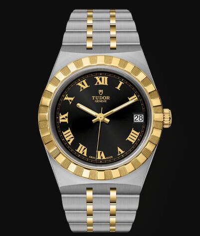 New Tudor Royal Watch Cheap Price 34 mm steel case Yellow gold bezel Replica watch m28403-0003