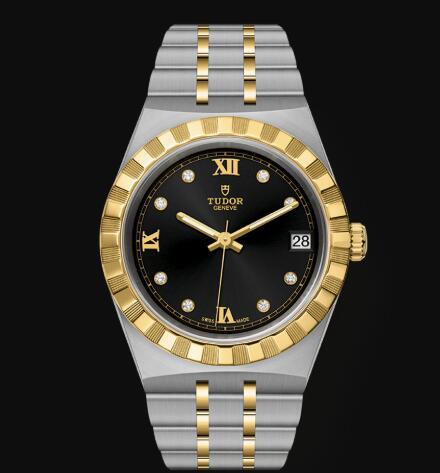 New Tudor Royal Watch Cheap Price 34 mm steel case Diamond-set dial Replica watch m28403-0005