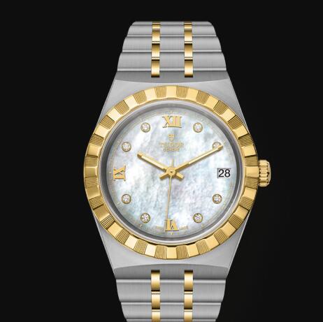 New Tudor Royal Watch Cheap Price 34 mm steel case Diamond-set dial Replica watch m28403-0007