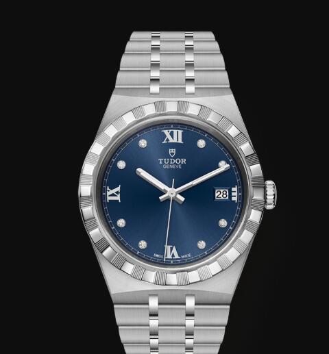 New Tudor Royal Watch Cheap Price 38 mm steel case Diamond-set dial Replica watch m28500-0006
