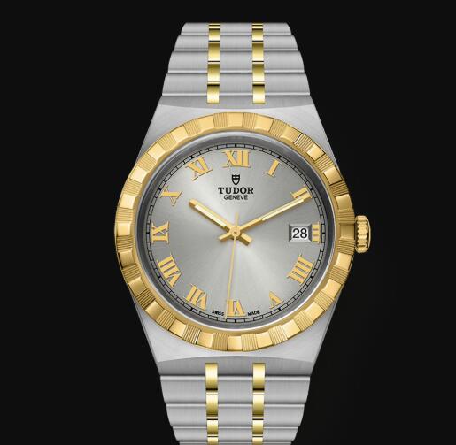 New Tudor Royal Watch Cheap Price 38 mm steel case Yellow gold bezel Replica watch m28503-0001