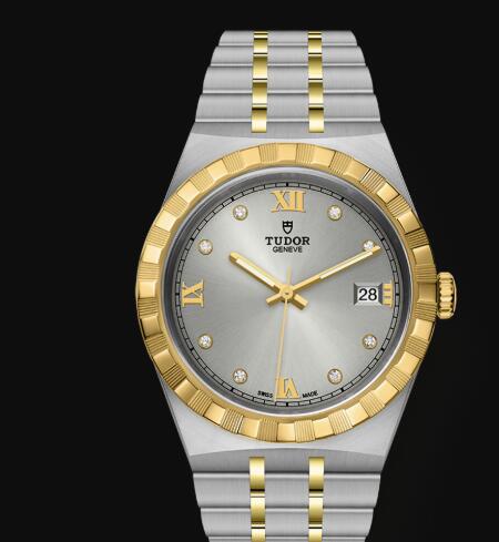 New Tudor Royal Watch Cheap Price 38 mm steel case Diamond-set dial Replica watch m28503-0002