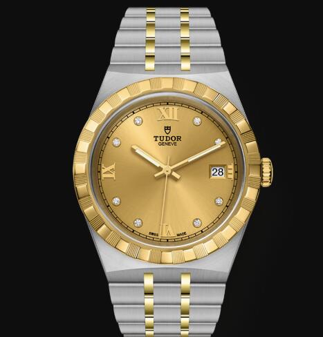 New Tudor Royal Watch Cheap Price 38 mm steel case Diamond-set dial Replica watch m28503-0005