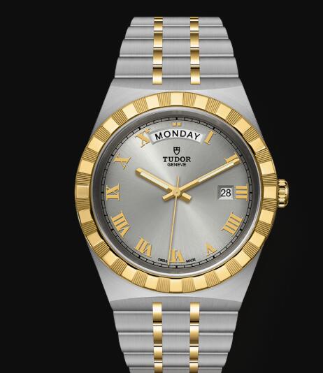 New Tudor Royal Watch Cheap Price 41 mm steel case Yellow gold bezel Replica watch m28603-0001