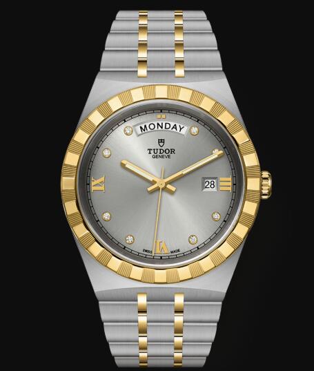 New Tudor Royal Watch Cheap Price 41 mm steel case Diamond-set dial Replica watch m28603-0002