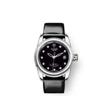 Cheap Tudor Glamour Date Review Replica Watch 26 mm steel case Diamond-set dial m51000-0026