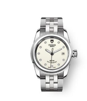 Cheap Tudor Glamour Date Review Replica Watch 26 mm steel case Diamond-set dial m51000-0028