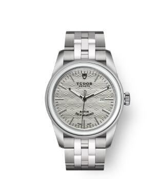 Cheap Tudor Glamour Date Review Replica Watch 31 mm steel case Silver dial m53000-0007