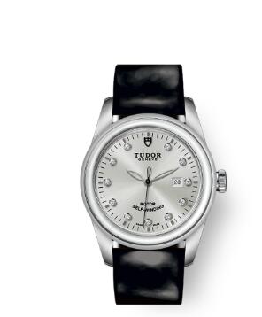 Cheap Tudor Glamour Date Review Replica Watch 31 mm steel case Diamond-set dial m53000-0026
