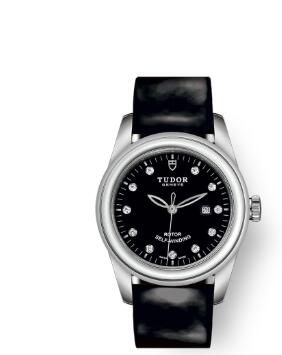 Cheap Tudor Glamour Date Review Replica Watch 31 mm steel case Diamond-set dial m53000-0045