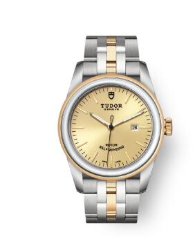 Cheap Tudor Glamour Date Review Replica Watch 31 mm steel case Steel and yellow gold bezel m53003-0005