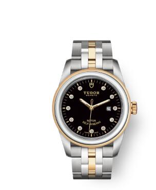 Cheap Tudor Glamour Date Review Replica Watch 31 mm steel case Diamond-set dial m53003-0008