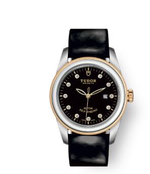 Cheap Tudor Glamour Date Review Replica Watch 31 mm steel case Diamond-set dial m53003-0020