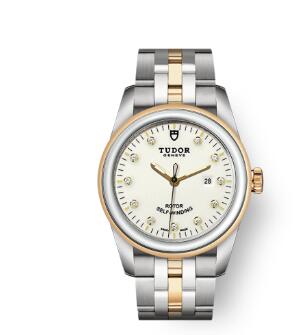 Cheap Tudor Glamour Date Review Replica Watch 31 mm steel case Diamond-set dial m53003-0066