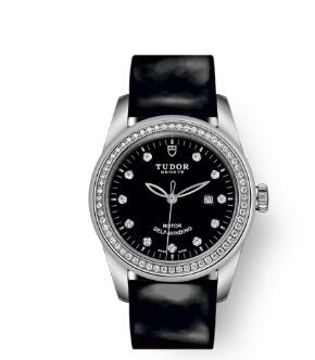 Cheap Tudor Glamour Date Review Replica Watch 31 mm steel case Diamond-set dial m53020-0048