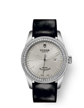 Cheap Tudor Glamour Date Review Replica Watch 31 mm steel case Diamond-set bezel m53020-0052