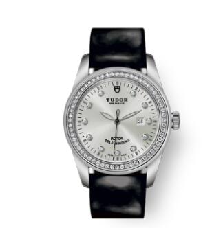 Cheap Tudor Glamour Date Review Replica Watch 31 mm steel case Diamond-set dial m53020-0053