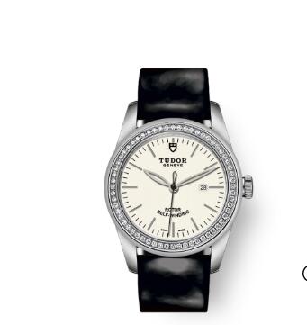 Cheap Tudor Glamour Date Review Replica Watch 31 mm steel case Diamond-set bezel m53020-0079