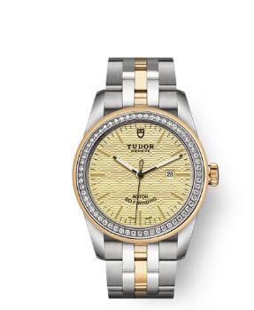 Cheap Tudor Glamour Date Review Replica Watch 31 mm steel case Diamond-set dial m53023-0022