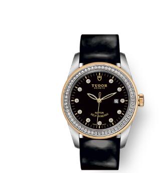 Cheap Tudor Glamour Date Review Replica Watch 31 mm steel case Diamond-set dial m53023-0041