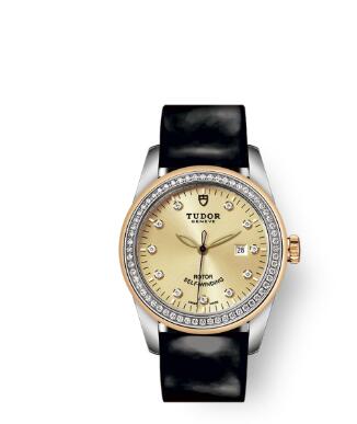 Cheap Tudor Glamour Date Review Replica Watch 31 mm steel case Diamond-set dial m53023-0045