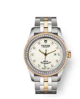 Cheap Tudor Glamour Date Review Replica Watch 31 mm steel case Diamond-set dial m53023-0066