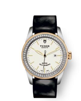 Cheap Tudor Glamour Date Review Replica Watch 31 mm steel case Diamond-set bezel m53023-0071