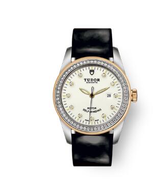 Cheap Tudor Glamour Date Review Replica Watch 31 mm steel case Diamond-set dial m53023-0078