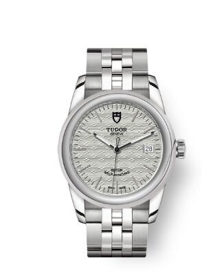 Cheap Tudor Glamour Date Review Replica Watch 36 mm steel case Silver dial m55000-0003