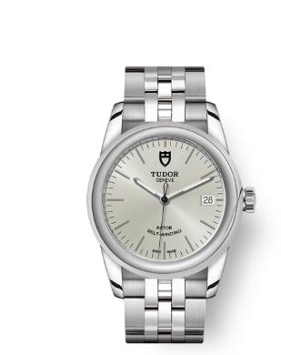 Cheap Tudor Glamour Date Review Replica Watch 36 mm steel case Silver dial m55000-0005