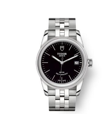 Cheap Tudor Glamour Date Review Replica Watch 36 mm steel case Black dial m55000-0007