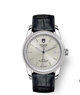 Cheap Tudor Glamour Date Review Replica Watch 36 mm steel case Silver dial m55000-0042