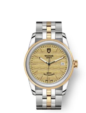 Cheap Tudor Glamour Date Review Replica Watch 36 mm steel case Steel and yellow gold bezel m55003-0003