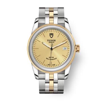 Cheap Tudor Glamour Date Review Replica Watch 36 mm steel case Steel and yellow gold bezel m55003-0005
