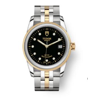 Cheap Tudor Glamour Date Review Replica Watch 36 mm steel case Diamond-set dial m55003-0008