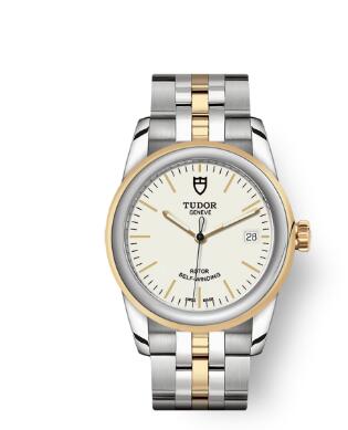 Cheap Tudor Glamour Date Review Replica Watch 36 mm steel case Steel and yellow gold bezel m55003-0082