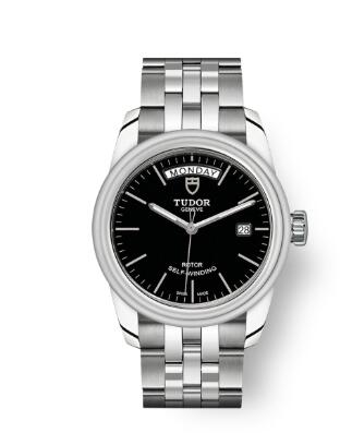 Cheap Tudor Glamour Date Day Review Replica Watch 39 mm steel case Black dial m56000-0007