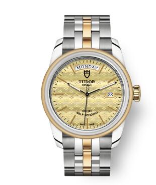 Cheap Tudor Glamour Date Day Review Replica Watch 39 mm steel case Steel and yellow gold bezel m56003-0003