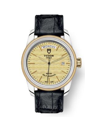 Cheap Tudor Glamour Date Day Review Replica Watch 39 mm steel case Steel and yellow gold bezel m56003-0010