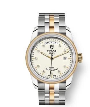 Cheap Tudor Glamour Date Day Review Replica Watch 39 mm steel case Diamond-set dial m56003-0113