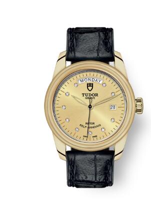 Cheap Tudor Glamour Date Day Review Replica Watch 39 mm yellow gold case Diamond-set dial m56008-0015 Cheap Tudor Glamour Date Day Review Replica Watch 39 mm yellow gold case Diamond-set dial m56008-0015