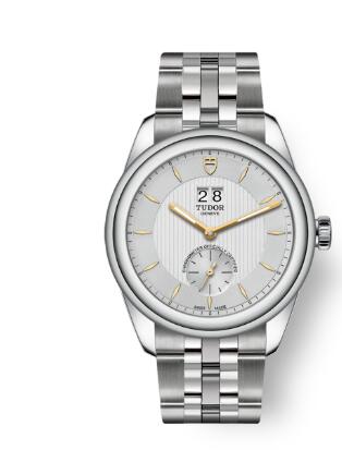 Buy Tudor Glamour Double Date Review Replica Watch for sale 42 mm steel case Silver dial m57100-0002