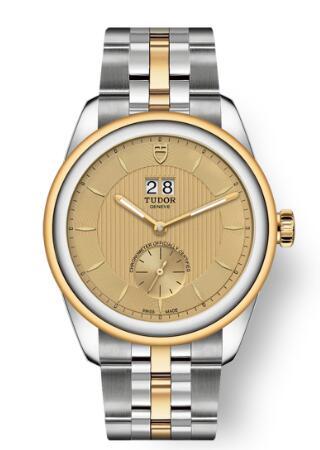 Buy Tudor Glamour Double Date Review Replica Watch for sale 42 mm steel case Steel and yellow gold bezel m57103-0003