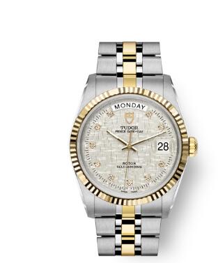 Buy Tudor Prince Date + Day Replica Watch 36 mm steel case Diamond-set dial m76213-0008