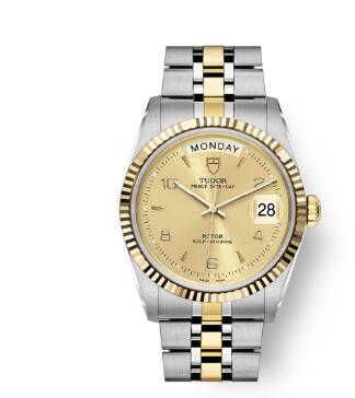 Buy Tudor Prince Date + Day Replica Watch 36 mm steel case Yellow gold bezel m76213-0013